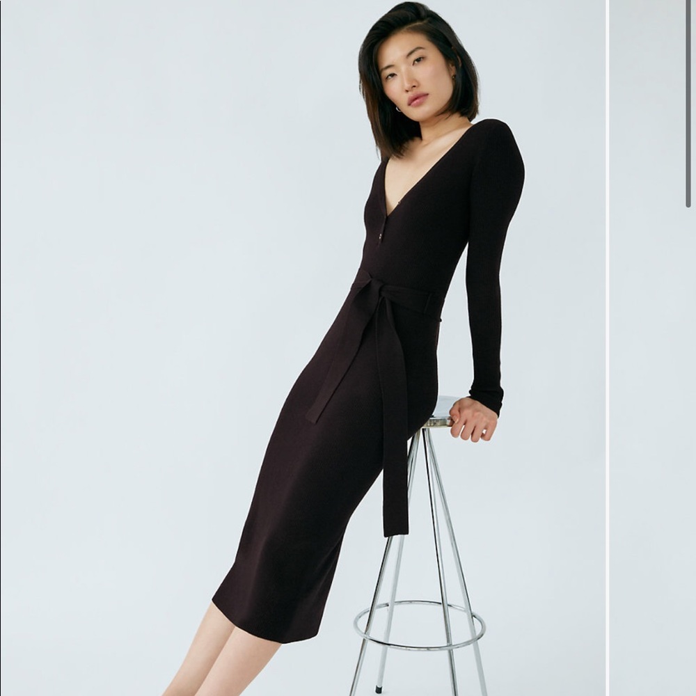 The Group By Babaton Henley Sweater Dress Black Sz. XS